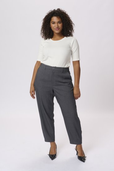 Kaffe Curve Merla Calças Dark Grey Melange - Jeans & Calças Femininas em Tamanhos Grandes – Plus Size - 