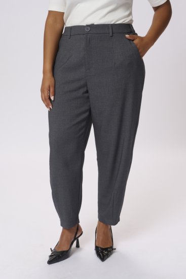 Kaffe Curve Merla Calças Dark Grey Melange - Jeans & Calças Femininas em Tamanhos Grandes – Plus Size - 