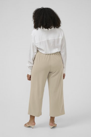 Kaffe Curve Pheolo Cropped Pants Feather Grey - Calças de tecido - 