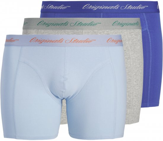 Jack & Jones Norrebro Solid Trunks 3-Pack Blue - Boxers - Boxers Homem Tamanhos Grandes