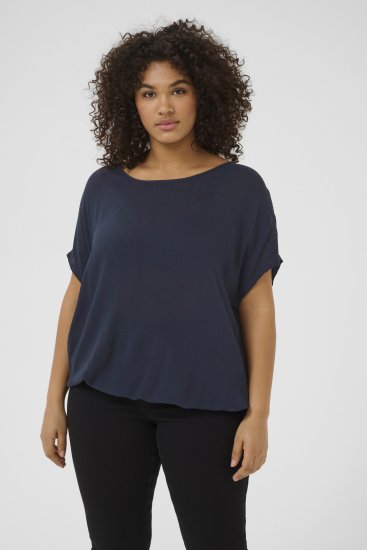Kaffe Curve Ami Stanley Manga curta Azul-marinho meia-noite - T-shirts - 