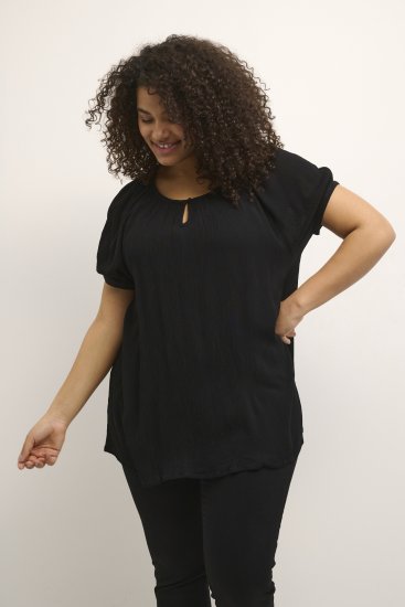 Kaffe Curve Ami Manga curta Blusa Preto profundo - T-shirts - 