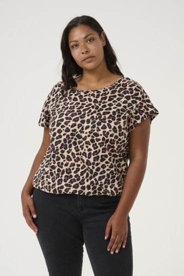 Kaffe Curve Sonna Stanley Top Estampado leopardo - T-shirts - 