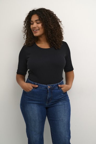 Kaffe Curve Carina T-shirt Preto profundo - T-shirts - 