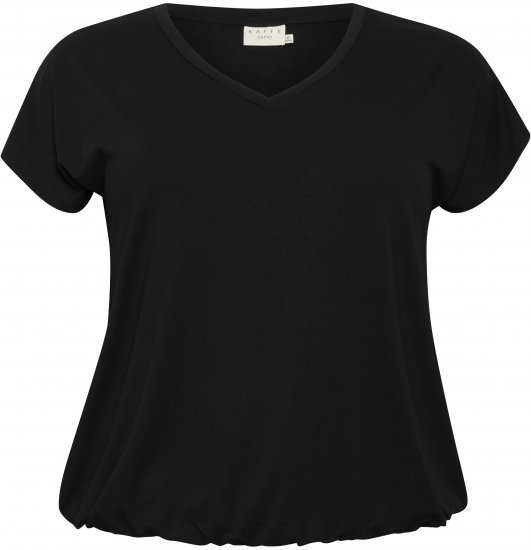 Kaffe Curve Jena V-Neck T-shirt Preto profundo - T-shirts - 