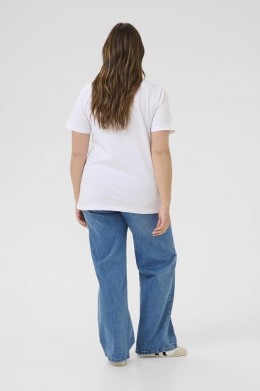 Kaffe Curve June T-shirt Branco - T-shirts estampadas para mulher - 