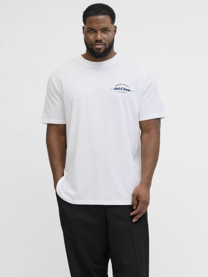 Jack & Jones Brandon T-Shirt White - T-shirts - T-shirts Homem Tamanhos Grandes