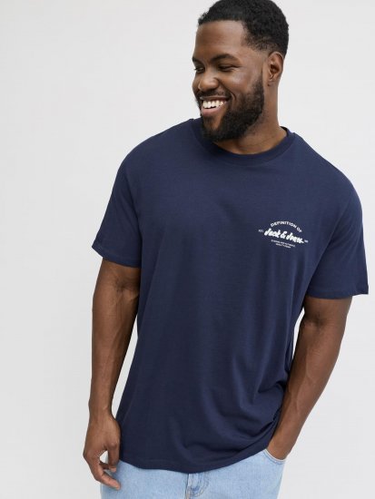 Jack & Jones Brandon T-Shirt Blue - T-shirts - T-shirts Homem Tamanhos Grandes