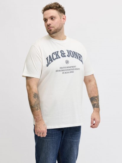 Jack & Jones Edenver T-Shirt White - T-shirts - T-shirts Homem Tamanhos Grandes