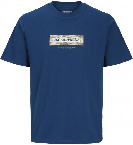 Jack & Jones Breeze Branded T-Shirt Blue - T-shirts - T-shirts Homem Tamanhos Grandes