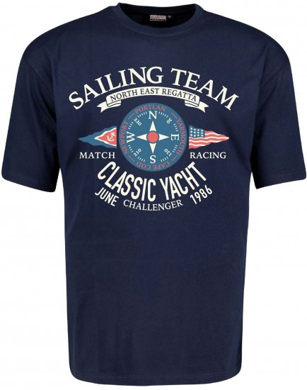 Adamo Sailing Comfort Fit T-Shirt Navy - T-shirts lisas - T-shirts lisas tamanhos grandes