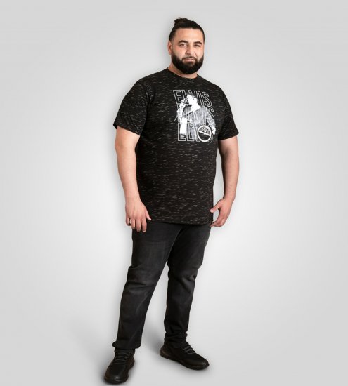 D555 Official Elvis Presley Printed T-Shirt Black - T-shirts lisas - T-shirts lisas tamanhos grandes