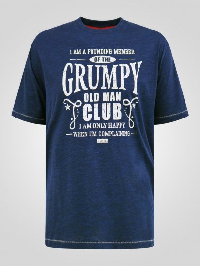 D555 Cooper Grumpy Old Man Printed T-Shirt Navy - T-shirts - T-shirts Homem Tamanhos Grandes