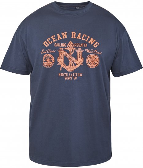 North Latitude 61121 T-Shirt Com Estampa Azul Marinho - T-shirts - T-shirts Homem Tamanhos Grandes