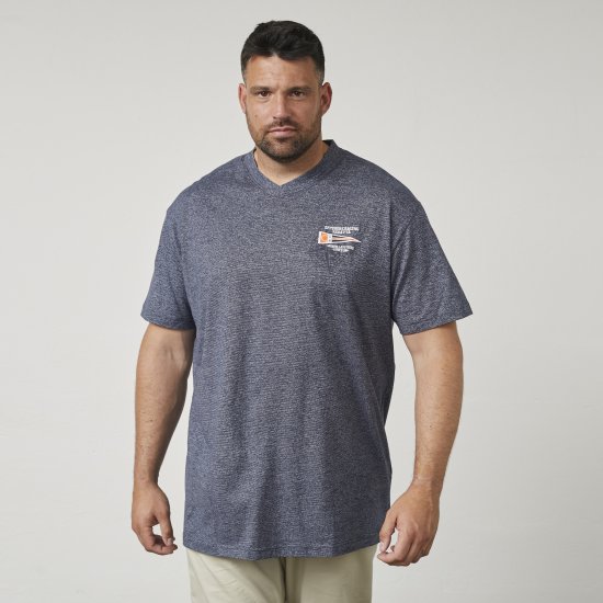 North Latitude 61124 T-Shirt Às Riscas Azul Marinho - T-shirts - T-shirts Homem Tamanhos Grandes