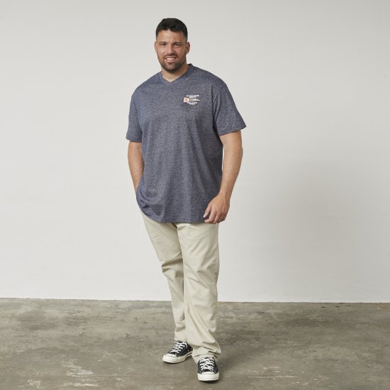 North Latitude 61124 T-Shirt Às Riscas Azul Marinho - T-shirts - T-shirts Homem Tamanhos Grandes