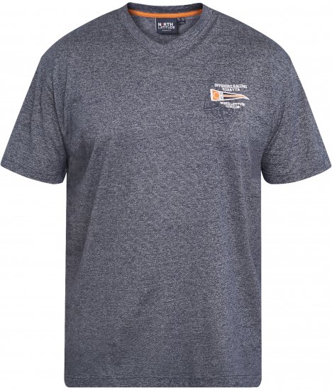 North Latitude 61124 T-Shirt Às Riscas Azul Marinho - T-shirts - T-shirts Homem Tamanhos Grandes