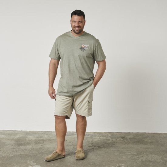 North Latitude 61124 T-Shirt Às Riscas Verde Oliva - T-shirts - T-shirts Homem Tamanhos Grandes