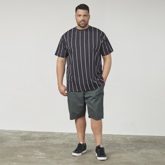 North Latitude 61319 T-Shirt Às Riscas Preto - T-shirts - T-shirts Homem Tamanhos Grandes