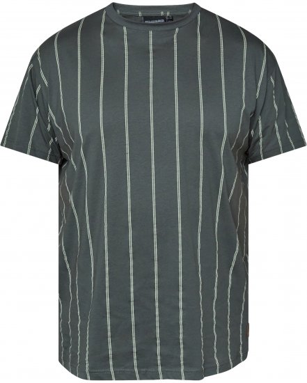 North Latitude 61319 T-Shirt Às Riscas Verde Poeira Escuro - T-shirts - T-shirts Homem Tamanhos Grandes