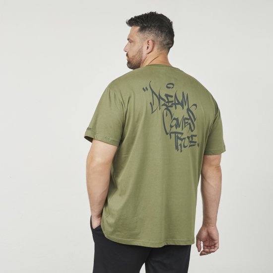 North Latitude 61320 T-Shirt Com Estampa Nas Costas Verde Oliva - T-shirts - T-shirts Homem Tamanhos Grandes