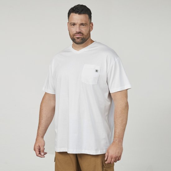 North Latitude 61322 T-Shirt Com Decote Em V Branco - T-shirts - T-shirts Homem Tamanhos Grandes