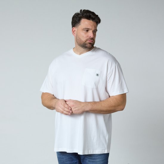 North Latitude 61322 T-Shirt Com Decote Em V Branco - T-shirts - T-shirts Homem Tamanhos Grandes