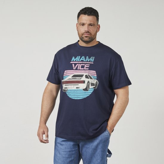 North Latitude 61351 MIAMI VICE T-Shirt Azul Marinho - T-shirts - T-shirts Homem Tamanhos Grandes