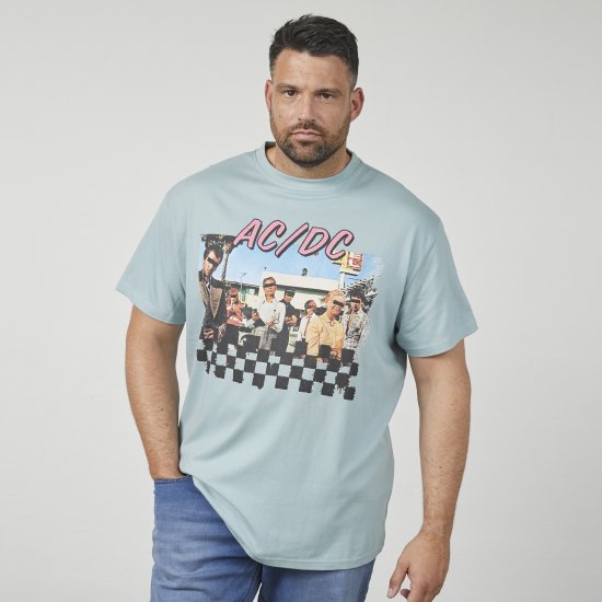 North Latitude 61352 AC/DC T-Shirt Azul Poeira - T-shirts - T-shirts Homem Tamanhos Grandes