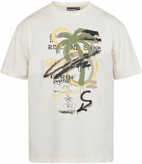 North Latitude 61360 Palm Printed T-Shirt Off White - T-shirts lisas - T-shirts lisas tamanhos grandes
