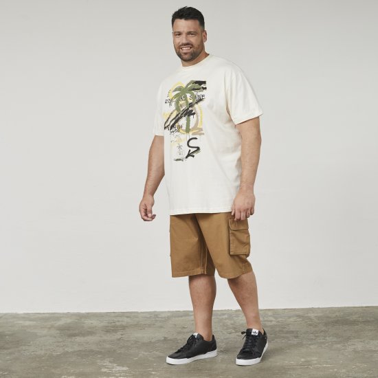 North Latitude 61360 Palm Printed T-Shirt Off White - T-shirts lisas - T-shirts lisas tamanhos grandes