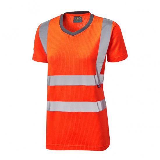 Leo Belstone EcoViz Comfort Women's T-Shirt Orange - Roupa de Trabalho - 