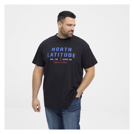 North Latitude Logo T-Shirt Black - T-shirts - T-shirts Homem Tamanhos Grandes