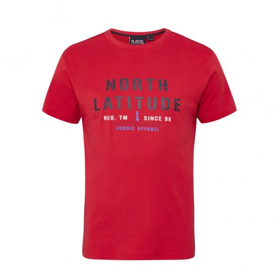 North Latitude Logo T-Shirt Red - T-shirts - T-shirts Homem Tamanhos Grandes