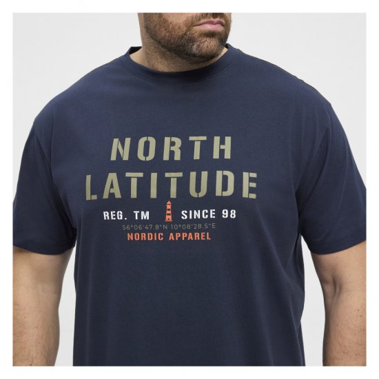 North Latitude Logo T-Shirt Navy - T-shirts - T-shirts Homem Tamanhos Grandes
