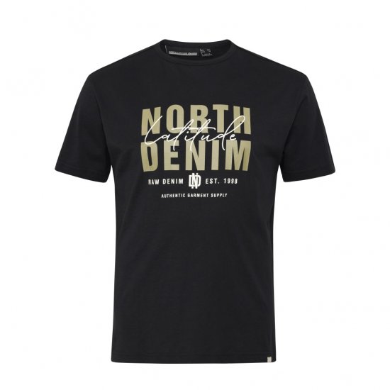 North Latitude Denim Printed Logo T-Shirt Black - T-shirts - T-shirts Homem Tamanhos Grandes
