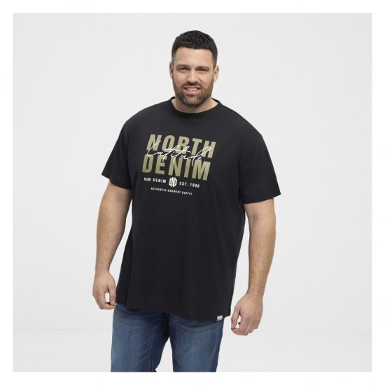 North Latitude Denim Printed Logo T-Shirt Black - T-shirts - T-shirts Homem Tamanhos Grandes
