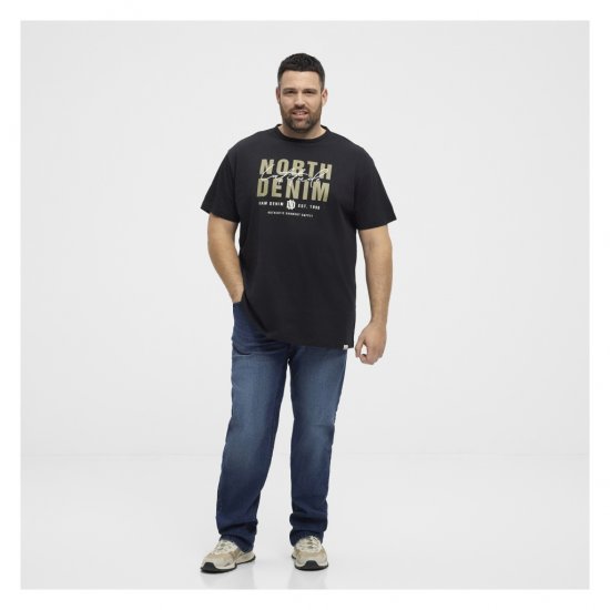 North Latitude Denim Printed Logo T-Shirt Black - T-shirts - T-shirts Homem Tamanhos Grandes