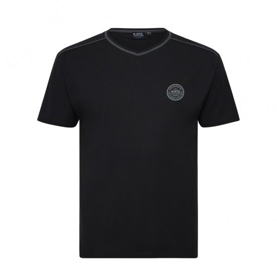 North Latitude Pyjama T-Shirt V-Neck Short Sleeve Black - Pijamas/Loungewear - Pijamas Homem Tamanhos Grandes