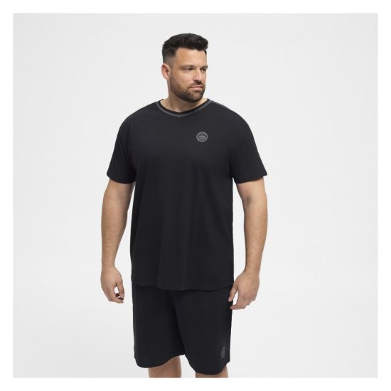 North Latitude Pyjama T-Shirt V-Neck Short Sleeve Black - Pijamas/Loungewear - Pijamas Homem Tamanhos Grandes