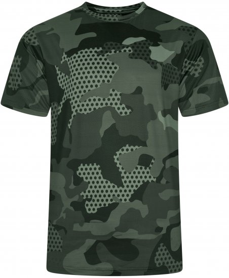 Kam Jeans AP016 Camo Technical T-Shirt Charcoal - T-shirts lisas - T-shirts lisas tamanhos grandes