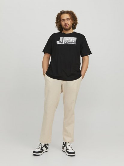 Jack & Jones Logan T-Shirt Black - T-shirts - T-shirts Homem Tamanhos Grandes