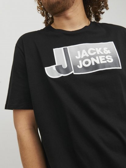 Jack & Jones Logan T-Shirt Black - T-shirts - T-shirts Homem Tamanhos Grandes