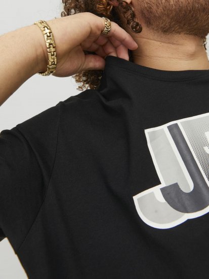 Jack & Jones Logan T-Shirt Black - T-shirts - T-shirts Homem Tamanhos Grandes