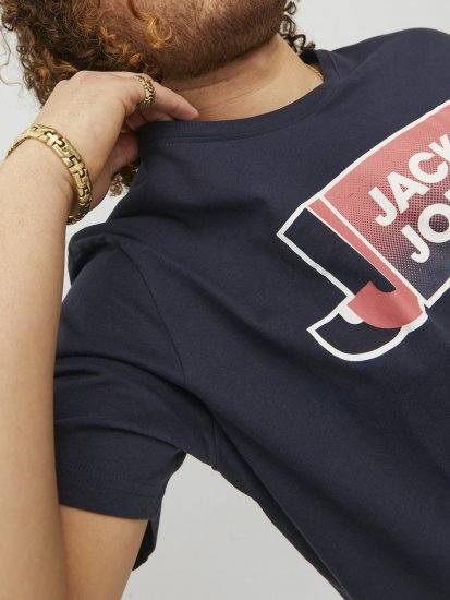 Jack & Jones Logan T-Shirt Navy - T-shirts - T-shirts Homem Tamanhos Grandes