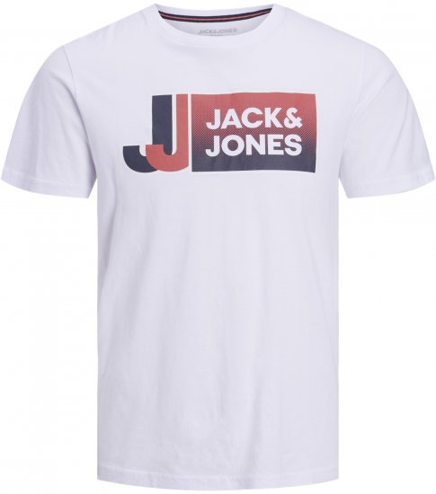 Jack & Jones Logan T-Shirt White - T-shirts - T-shirts Homem Tamanhos Grandes