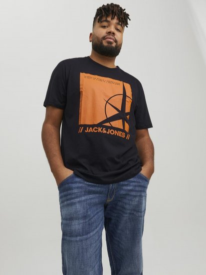 Jack & Jones Conrad T-Shirt Black - T-shirts - T-shirts Homem Tamanhos Grandes