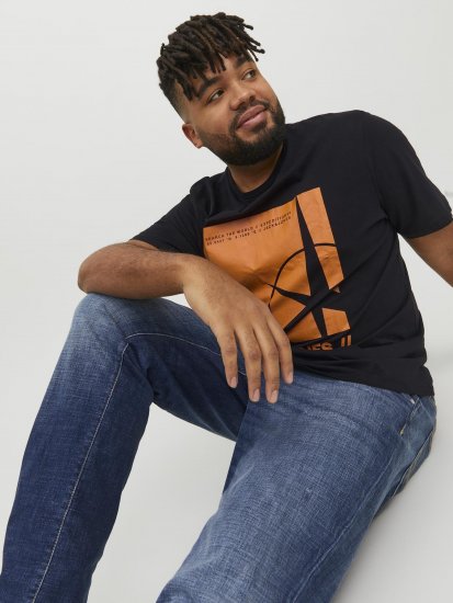 Jack & Jones Conrad T-Shirt Black - T-shirts - T-shirts Homem Tamanhos Grandes