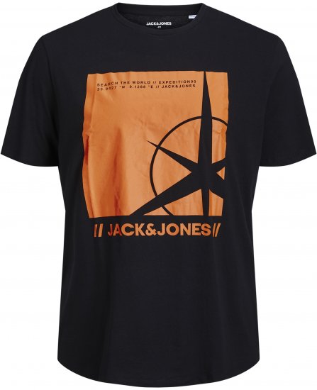 Jack & Jones Conrad T-Shirt Black - T-shirts - T-shirts Homem Tamanhos Grandes