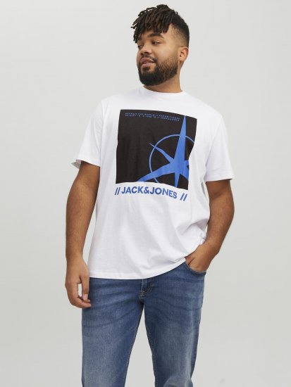 Jack & Jones Conrad T-Shirt White - T-shirts - T-shirts Homem Tamanhos Grandes